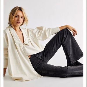 NWT Free People Charlie Denim Buttondown Sz Large :: OPEN TO OFFERS::